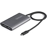 StarTech.com Thunderbolt 3 - DisplayPort 1.4変換アダプター／2ポート／2画面 4K60Hz 1画面8K30Hz／Mac Windows／ビデオコンバーター TB32DP14