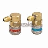 FUSO R134a 90°カーエアコン用カプラ 1/4"Fタイプ 適用:高圧(液)側 FS-735C-1