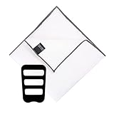 [Beirou] ポケットチーフ リネン 麻 100％ 縁取り ホワイト 無地 ハンカチ メンズ 紳士 おしゃれ プレゼント 結婚式 フォーマル ビジネス カジュアル 型崩れ 防止 【ホルダーと折り方ガイド 付き】 (縁取り:濃いグリーン, 31cmx31cm)