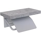 ヤマソロ トイレットペーパーホルダー連 ダブル おしゃれ 棚付き 紙巻器 完成品 トイレ 天板付き 北欧 ブラン Blan 41-075 (1連, モルタルグレー)