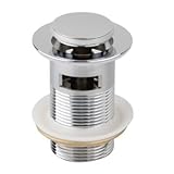 洗面，SODIAL(R)8cmブングシンク　洗面ブラスキャップ　小さいオーバーフローポップアップ