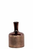 Urban Trends Collection 11186 Ceramic Round Bottle Vase, Chrome Gold - Small