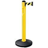 スガツネ工業 屋外用ベルトパーティション 支柱:イエロー ベルト:イエロー/ブラック ベース:注水タイプ 80-5000-YL-SF