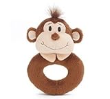 Little Freckles Monkey Donut Shaped Plush Rattle by Burton & Burton