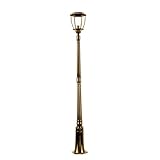 Homestia ソーラーLED街灯 ブロンズ 1灯 アルミニウム 外灯 屋外対応 210cm