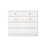 アルファタカバ オシャレなママ必見のキュアセレクトシリーズ 100cm幅4段ホワイト取っ手ハートレッド