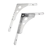 Perfk ステンレススチール　ウォール　マウント　シェルフ　雑誌/本を収納　部屋　整理　DIY　2個入り　全2デザイン4サイズ - デュアルユース, 8インチ　