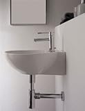 Scarabeo Scarabeo 8009/R-One Hole-637509854881 Round Wall Mounted Ceramic Sink, White [並行輸入品]