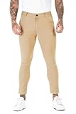 [GINGTTO] チノパン メンズ ストレッチ スキニーパンツ メンズ スリム 9分丈 テーパードパンツ スラックス カーキ 30