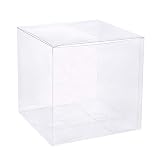 BENECREAT 10個PVC透明プラスチックケース 14x14x14cm 折り畳みボックス 小物入れ クリアプラスチックボックス 包装資材 バレンタインデー、記念日、ギフトの包装用