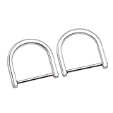 Dカン ネジ式 内径25mm 2個セット Dリング 手芸 パーツ ハンドメイド レザークラフト (シルバー)