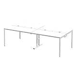 プラス Garage フリーアドレスデスク 多人数用デスク MP-2412SS 幅240cm 白 415593