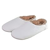 [モズ] moz スリッパ ウォッシャブル レザー ルームシューズ 水洗いできる (ホワイト, medium)