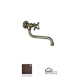 Rohl A1445XMTCB-2 A1445Xm-2 Country Kitchen Wall Mounted Pot Filler Faucet with Metal Cross, Tuscan 