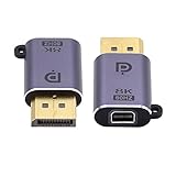 NFHK Mini DP メス 8K 60hz - DisplayPort 1.4 オスアダプター ウルトラHD UHD 4K 144hz 7680 * 4320 ビデオ PC ノートパソコン モニター用