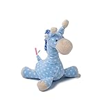メモリアルギフト 洗えるぬいぐるみ ミンクプラッシュ ラトルになるキリン ブルー ラッピング不要