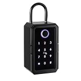 キーボックス スマートキーボックス指紋認証金庫ストレージロックキーデジタルセキュリティロックボックスコンビネーションコード IC カードロック解除ドアレンタル キー収納 防犯 盗難防止 (指紋認証 + TTLOCKアプリ + Bluetooth + パスワード + カードスワイプ (ブラック))