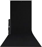 Westcott Xドロップ しわ防止バックドロップキット - リッチなブラックスイープ(5フィート×12フィート)クイック組み立て ポートレートやヘッドショット用のポータブル背景