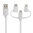ロジテック USBケーブル 3in1【 ライトニング /USB Type C /マイクロUSB】 0.3m ホワイト LHC-AMBLCAD03WH