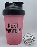 NEXT PROTEIN プロテイン シェイカー 400ml (ステンレスボール付き) (Pink)