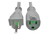 Tripp Lite 15ft Hospital Medical Power Extension Cord 5-15P HG 5-15R HG 120V 13A Gray 15' (P022-015-