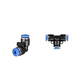 F Fityle 2pcs　エアホース継手　12mmパイプ径　プッシュ　空気 水 真空用　コネクター