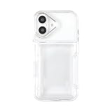 HanaRo iPhone16 ﾌﾞﾙｰ iPhone16ケース 背面ポケット付き クリアケース カード 収納