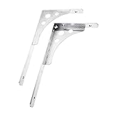 Perfk ステンレススチール　ウォール　マウント　シェルフ　雑誌/本を収納　部屋　整理　DIY　2個入り　全2デザイン4サイズ - デュアルユース, 12インチ