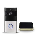 ドアベル ワイヤレス 玄関WF06ワイヤレス可視トークバックスマートビデオドアベルWi-FiナイトビジョンクイックプッシュIRコントロールホーム電子キャットアイ（シルバーグレー）