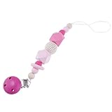 IPOTCH ベビー　木製　おしゃぶりチェーン　おしゃぶりホルダー　全４色 - ローズ