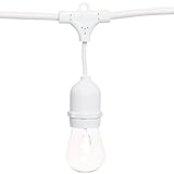 GreenLighting Patio String Lights - 15 Bulb 48' SJTW Commercial Lights (White) [並行輸入品]