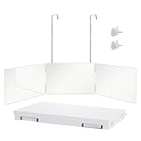 NUYOLEITY セルフカット 360°角度調整 三面鏡 化粧鏡 高さ調節可能 壁掛け 折りたたみ 3ウェイミラー HD鏡面 飛散防止