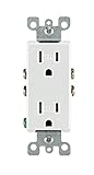 Leviton T5325-SW 15 Amp NEMA 5-15R 2 Pole 3-Wire Tamper Resistant Decora Duplex Receptacle, Self Gro
