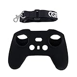 DJI AVATA/FPVシリコン保護カバー+ネックストラップ 送信機 リモコンケース ドローン リモコン 保護カバー 送信機リモコン保護ケース リモートコントローラ保護カバー ドローンリモコン収納保護カバー 落下防止 耐衝撃 防汚 防塵 防水 DJI AVATA/FPV対応リモコンカバー ネックストラップ付き (ブラック)
