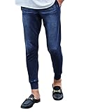 [サムディフ] スウェットデニム ジョガーパンツ メンズ 快適 スウェット素材 オシャレ タイト ストレッチ M インディゴ