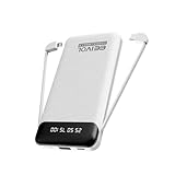 EEIVOL モバイルバッテリー 15000mAh 2本ケーブル内蔵 Type-C出入力+Lightingケーブル 4台同時充電 携帯バッテ