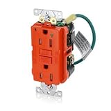 Leviton GFTR1-IGO 15A-125V Extra-Heavy Duty Industrial Grade Isolated Ground Duplex Tamper-Resistant