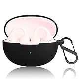 PRODELI For Baseus Bass BC1 専用 ケース カバー キズ防止 シリコン素材 耐衝撃 カラビナ付き イヤホンケース 紛失防止 軽量 装着充電可能 柔らかい baseus bass bc1 用 保護カバー(ブラック)