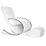Whiteline Modern Living Chloe Leatherette Rocker Chair & Ottoman ホワイト RC1028P-WHT