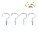 天井フックフック2インチのビニールコーティングねじ 50 Packs SZ070090011767RK-U50