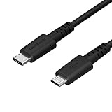 オウルテック Type-C to microUSB ケーブル 最大3A対応 USB2.0 断線に強くしなやか 1.0m ブラック OWL-CBCM10-BK