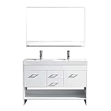 Virtu md-423-c-wh Gloria Double浴室洗面化粧台キャビネットセット、48インチ、ホワイト