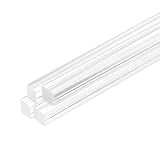 uxcell 4個 アクリル角棒 8mm x 300mm アクリル棒 クリア PMMAバー押出し アクリルプラスチックスティック ソリッド DIYクラフト照明園芸装飾