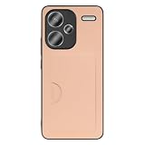 LOOF SKIN SLIM-SLOT レザー カード収納 スマホケース for Xiaomi Redmi Note 13 Pro+ 5G 用 ケース カバー 背面 ストラップホール カードポケット シンプル 耐衝撃 薄型 軽量 leather [アンバーローズ]