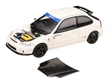 MOTORHELIX 1/64 ホンダ Civic Type R (EK9) Spoon-チャンピオンシップホワイト 完成品 M65014