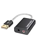 CableCreation USB オーディオ 変換アダプタ 外付け サウンドカード Windows / Mac等対応 ブラック