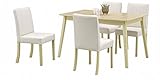 北欧風 ダイニング5点セット 4人掛け (ナチュラル)