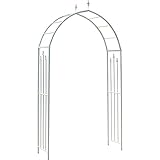 国華園 鉄製ラインアーチ・白 1個 幅121.5×奥行40×高さ237.5cm パイプ径20mm ホワイト 鉄製 アイアン バラアーチ