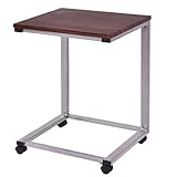 Costway サイドテーブル ソファサイドテーブル ベッドサイドテーブル テーブル パソコンテーブル ミニテーブル コーヒーテーブル カフェテーブル レジャーテーブル キャスター付き 幅50×奥行40×高さ64.5cm