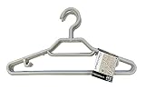 シンコハンガー(Shinkohanger) モノクローゼット シャツハンガー5本組 41.5cm ネクタイ掛け 連結フック キャミソール掛け 回転フック グレー